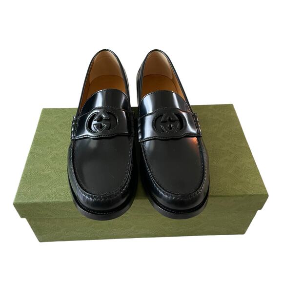 Gucci Interlocking G Loafer Millennial Ribot Black Mens 12 | US 12.5 New main image 5